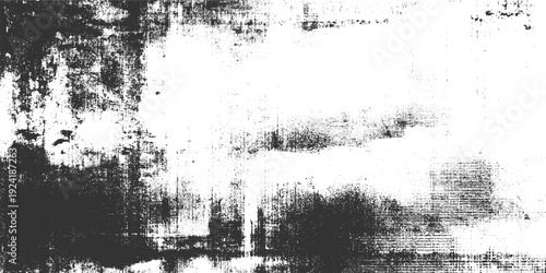 Grungy distressed black and white textured background with abstract dark smudges and fine grain grunge
