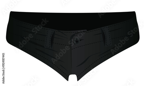 Black low waist shorts. vector