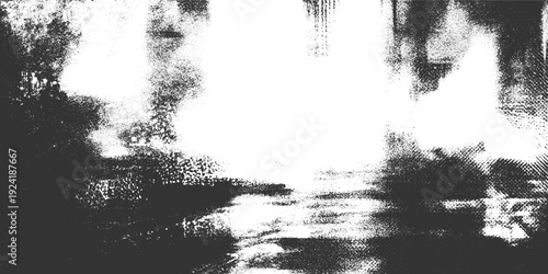 Grungy distressed black and white abstract texture with grainy noise and blurred light effects grunge