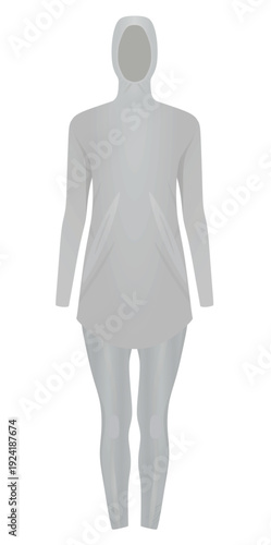 Hijab swim suit. vector illustration