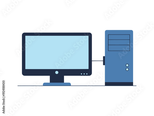 A computer system consisting of a monitor and a tower