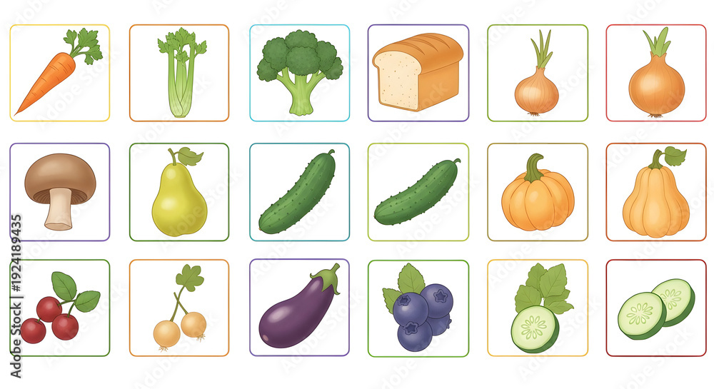 Fototapeta premium Vegetable medley illustration