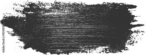 Dark grey textured brush stroke with rough edges and horizontal lines paint grunge