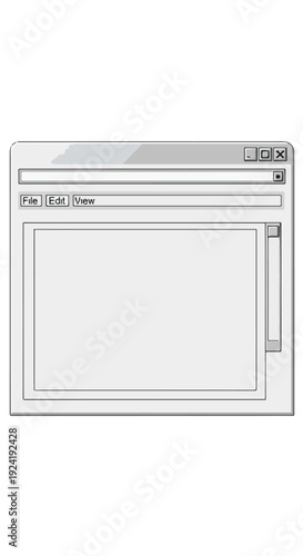 Simple Line Drawing of Computer Window Interface.