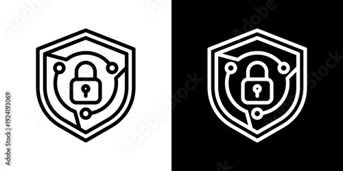 Cybersecurity Icon Set Vector Collection Isolated In Black And White