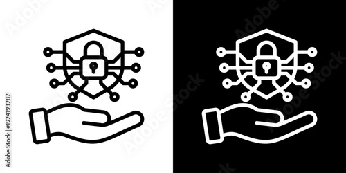 Cybersecurity Icon Set Vector Collection Isolated In Black And White