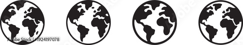 Globe Icon with Planet Earth Symbol for Travel, Geography and Global Network
