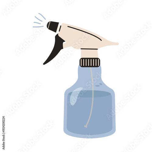 Plant care bottle spray isolated on white background. Gardening and farming element. Home care. Vector flat illustration.