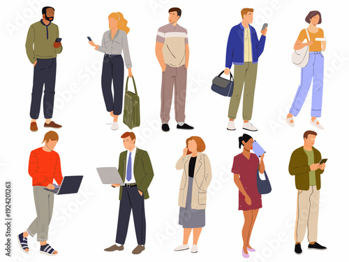 Diverse group of people using technology and interacting in a casual setting