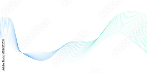 Green wave line abstract transparent vector background, with transparent layered curves on a clean white background, evoking a sense of motion and elegance with its smooth curves and vibrant energy.