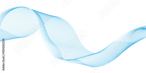 abstract blue wave line background, modern minimal gradient white flowing wave lines and glowing moving lines, abstract modern technology line background.