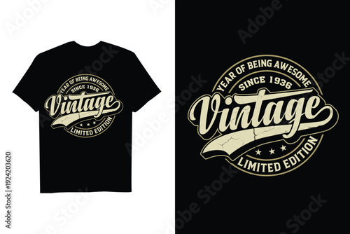 Year of being awesome vintage limited edition t shirt design