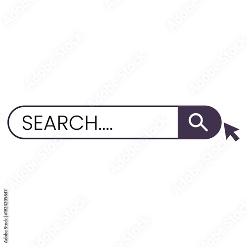 A simple search bar icon on a clean white background for web and design use