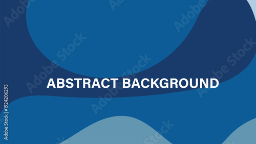 Abstract blue background with geometric shapes and text