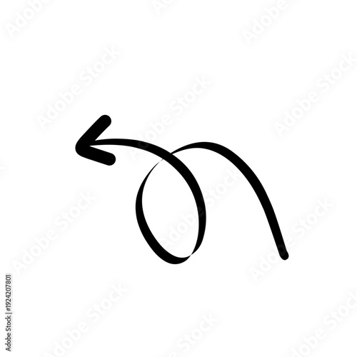 hand drawn black arrow doodle