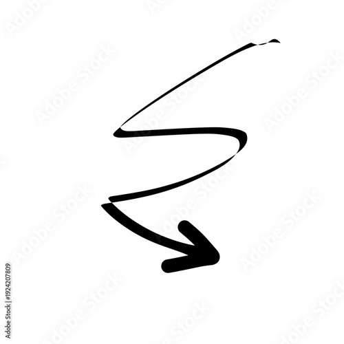 hand drawn black arrow doodle