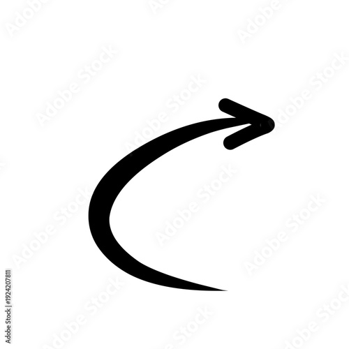 hand drawn black arrow doodle