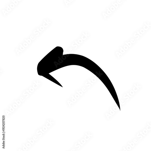 hand drawn black arrow doodle