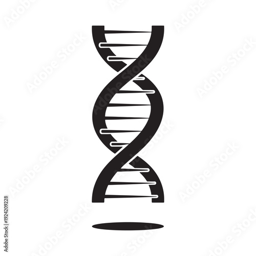 Simplified black and white illustration of a dna double helix structure