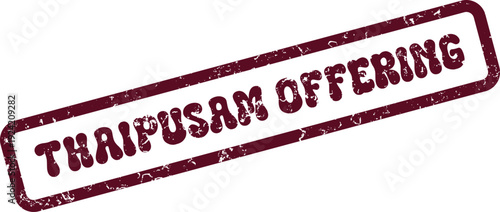 Thaipusam Offering vintage ink stamp design symbolizing devotional Hindu religious gifts