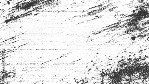 Abstract textured background with black distressed scratches and dots on white grunge