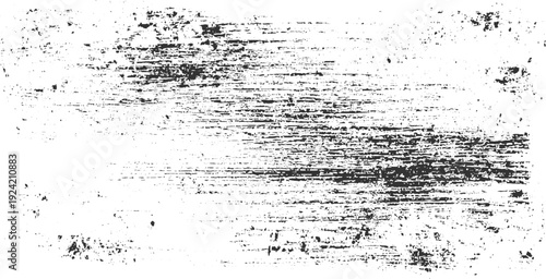 Black and white textured background with horizontal distressed lines and scattered speckles abstract