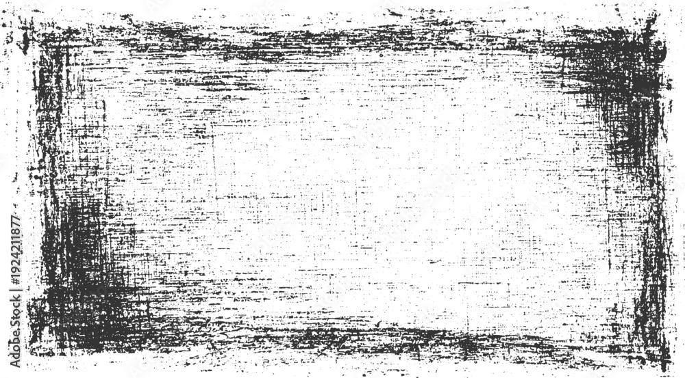 Obraz premium Black and white textured grunge border with distressed horizontal and vertical lines and speckles