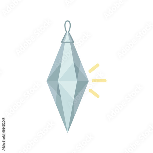 Crystal pendant vector clipart isolated, geometric gemstone illustration for jewelry design