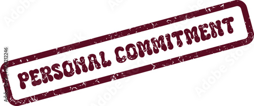 Personal Commitment Red Rubber Stamp Imprint Emphasizing Dedication and Individual Responsibility