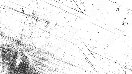 Black and white textured background with diagonal scratches and speckles grunge distressed abstract