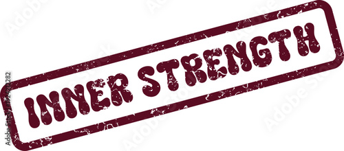 Inner Strength Red Rubber Stamp Imprint Conveying Personal Fortitude and Mental Resilience