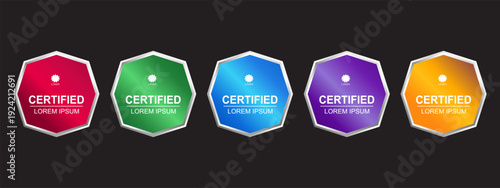 Premium Certificate Badge Hexagon Template Vector Illustration