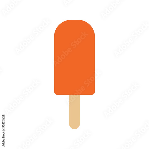 Orange popsicle vector clipart isolated on white background for summer and food design