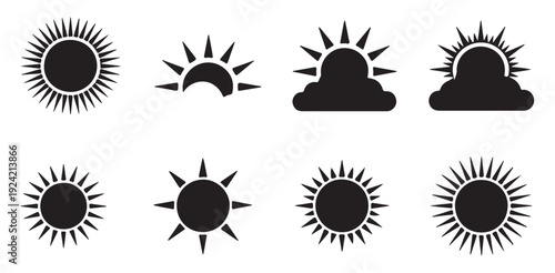 Sun Icon Set Collection. vector illustration eps 10