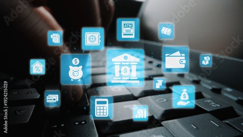 Wallpaper Mural Finance icons show banking, finance investment, and financial planning. Finance supports money management, growth, savings, and business finance strategy. Funnel Torontodigital.ca