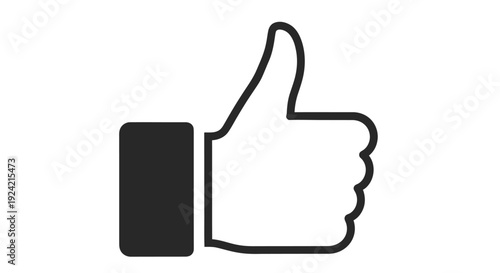 Simple black and white illustration of a hand giving a thumbs up gesture