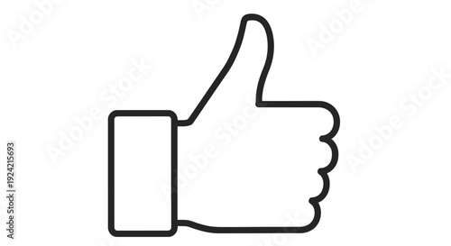 Simple black outline of a hand giving a thumbs up gesture positive affirmation