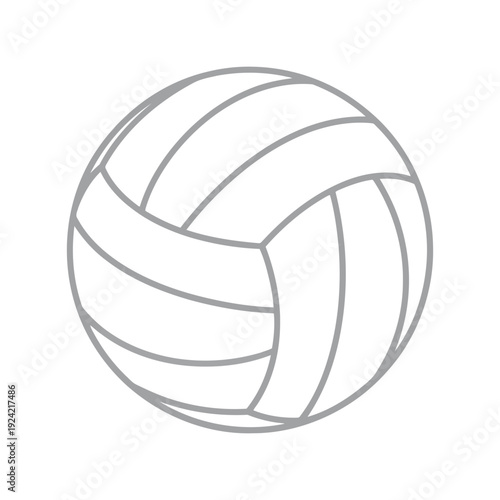 Volleyball vector clipart outline isolated on white, minimalist sports ball illustration
