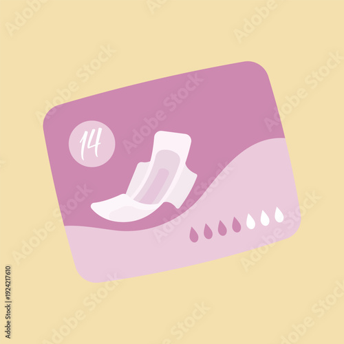Flat Menstrual Hygiene Products and Cycle Care Icons Set