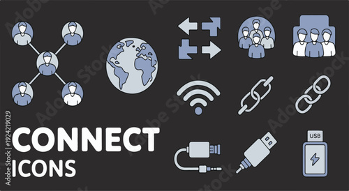 A set of connect icons
