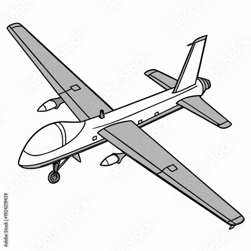 Gray and white of unmanned aerial vehicle drone aircraft