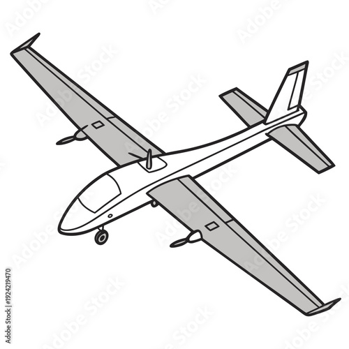 Of gray unmanned aerial vehicle drone aircraft airplane