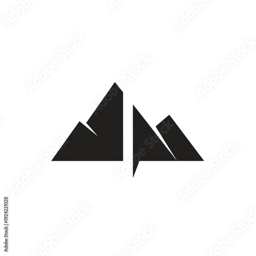 Abstract mountain peaks logo design in modern minimalist style