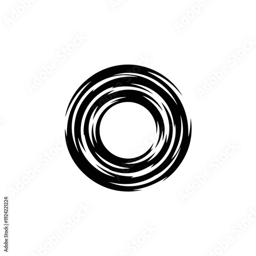 Abstract black swirl design isolated on white background for commercial use