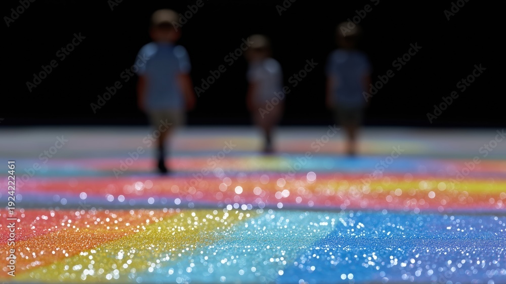 Fototapeta premium Lebhafte Sommerparty für Kinder in Deutschland mit Seifenblasenmaschine und Kreidespiel