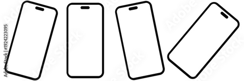 Realistic Modern Smartphone Mockup Collection – Multi-Angle Mobile Devices, Blank Screen Templates, 3D Phone Vectors for UI, 
UX, and App Design Showcase