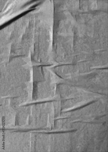 Large vector halftone glued paper texture with a transparent background