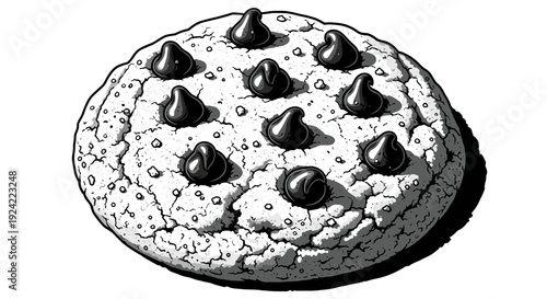 Black and white chocolate chip cookie delicious dessert snack sweet treat baked goods sugar pastry