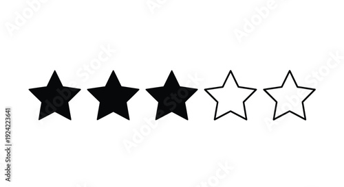 Five stars with three filled and two outlined representing a partial rating