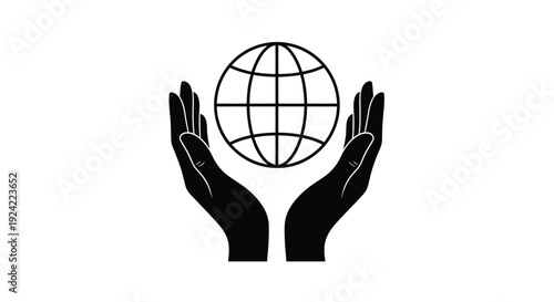Hands cradling a globe symbol of care for planet earth